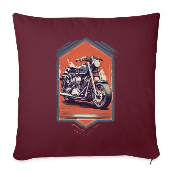 Moto Biker Streetwear Rétro Vintage Esthétique - Housse de coussin décorative 45 x 45 cm - bordeaux - Devant