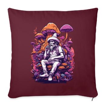 Couleurs vives champignons de la forêt musique Festival Art - Housse de coussin décorative 45 x 45 cm - bordeaux - Devant