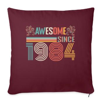Anniversaire 1984 depuis 1984 Millésime 1984 - Housse de coussin décorative 45 x 45 cm - bordeaux - Devant