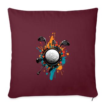 Golfspieler Design Esthétique Golfeur Sport - Housse de coussin décorative 45 x 45 cm - bordeaux - Devant