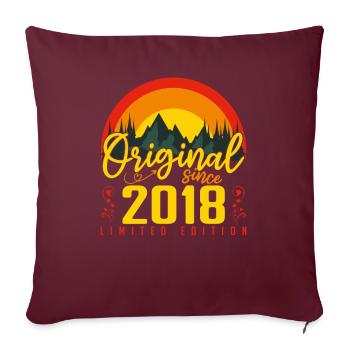 Anniversaire 2018 Anniversaire né en 2018 cadeau - Housse de coussin décorative 45 x 45 cm - bordeaux - Devant