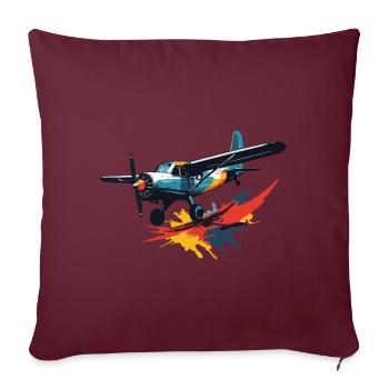 Maquette Avion Pilote Avion Hobby - Housse de coussin décorative 45 x 45 cm - bordeaux - Devant