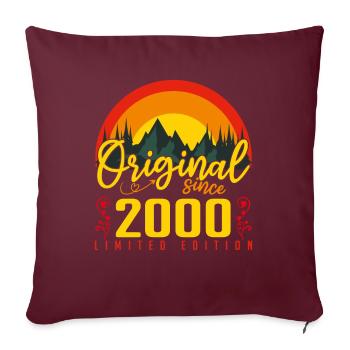 Anniversaire 2000 Anniversaire né en 2000 cadeau - Housse de coussin décorative 45 x 45 cm - bordeaux - Devant