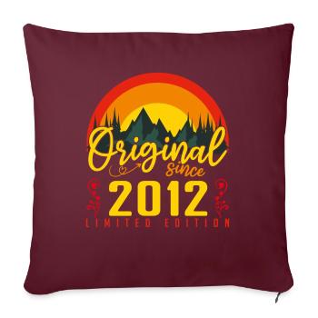 Anniversaire 2012 Anniversaire né en 2012 cadeau - Housse de coussin décorative 45 x 45 cm - bordeaux - Devant