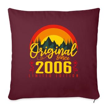 Anniversaire 2006 Anniversaire né en 2006 cadeau - Housse de coussin décorative 45 x 45 cm - bordeaux - Devant