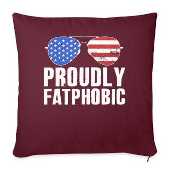 Fièrement grossophobe - Housse de coussin décorative 45 x 45 cm - bordeaux - Devant