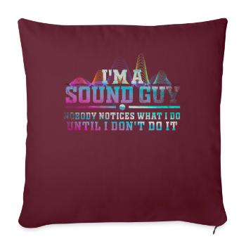 Le gars du son n’est pas un magicien - Housse de coussin décorative 45 x 45 cm - bordeaux - Devant