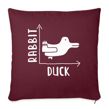 Wittgenstein lapin canard illusion - Housse de coussin décorative 45 x 45 cm - bordeaux - Devant