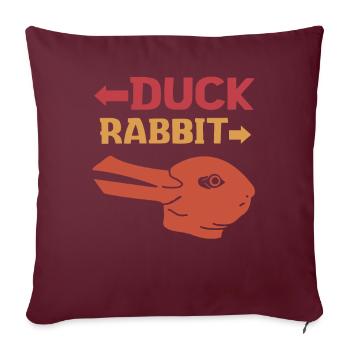 Wittgenstein lapin canard illusion - Housse de coussin décorative 45 x 45 cm - bordeaux - Devant