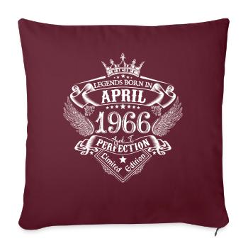 Avril 1966 anniversaire avril 1966 avril cadeau - Housse de coussin décorative 45 x 45 cm - bordeaux - Devant