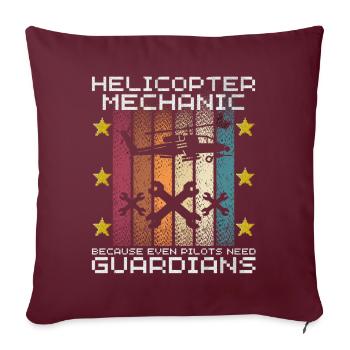 Mécanicien d’hélicoptère Guardian Pride - Housse de coussin décorative 45 x 45 cm - bordeaux - Devant