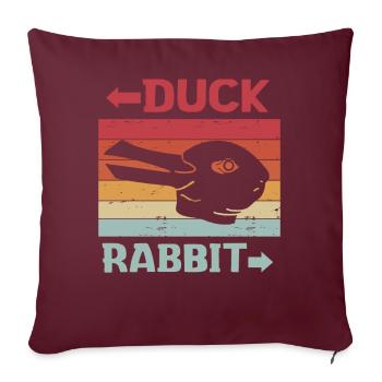 Wittgenstein lapin canard illusion - Housse de coussin décorative 45 x 45 cm - bordeaux - Devant