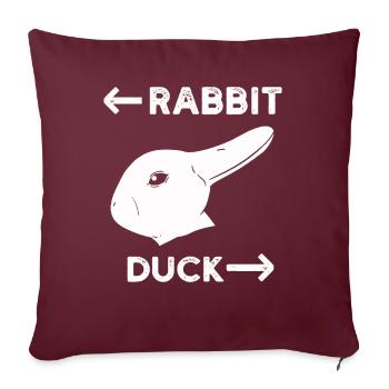 Wittgenstein lapin canard illusion - Housse de coussin décorative 45 x 45 cm - bordeaux - Devant
