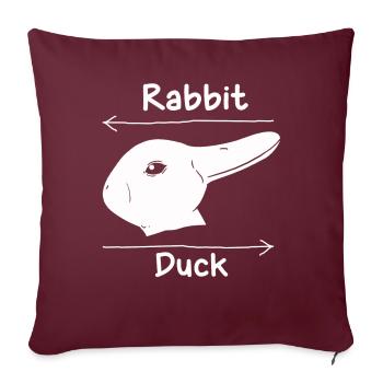 Wittgenstein lapin canard illusion - Housse de coussin décorative 45 x 45 cm - bordeaux - Devant