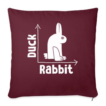 Wittgenstein lapin canard illusion - Housse de coussin décorative 45 x 45 cm - bordeaux - Devant