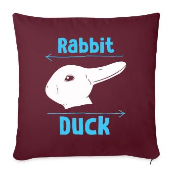 Wittgenstein lapin canard illusion - Housse de coussin décorative 45 x 45 cm - bordeaux - Devant