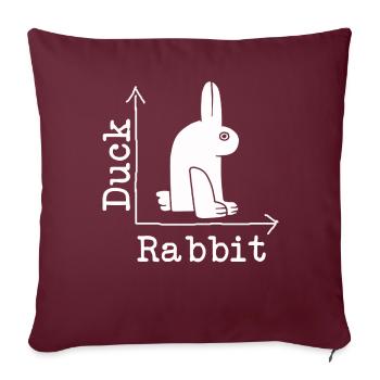 Wittgenstein lapin canard illusion - Housse de coussin décorative 45 x 45 cm - bordeaux - Devant