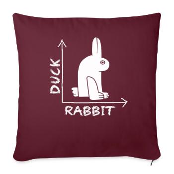 Wittgenstein lapin canard illusion - Housse de coussin décorative 45 x 45 cm - bordeaux - Devant
