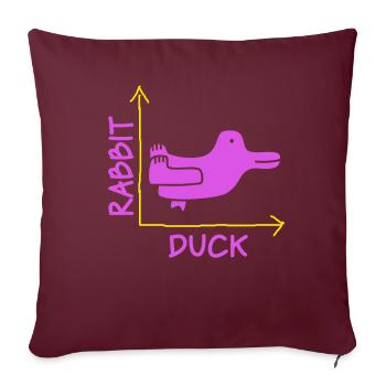 Wittgenstein lapin canard illusion - Housse de coussin décorative 45 x 45 cm - bordeaux - Devant