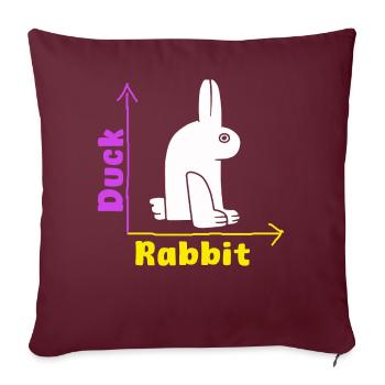 Wittgenstein lapin canard illusion - Housse de coussin décorative 45 x 45 cm - bordeaux - Devant