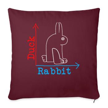 Wittgenstein lapin canard illusion - Housse de coussin décorative 45 x 45 cm - bordeaux - Devant
