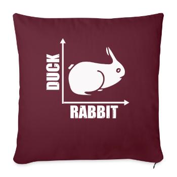 Wittgenstein lapin canard illusion - Housse de coussin décorative 45 x 45 cm - bordeaux - Devant