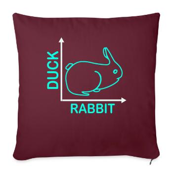 Wittgenstein lapin canard illusion - Housse de coussin décorative 45 x 45 cm - bordeaux - Devant