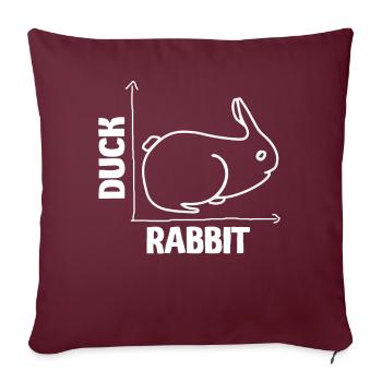 Wittgenstein lapin canard illusion - Housse de coussin décorative 45 x 45 cm - bordeaux - Devant