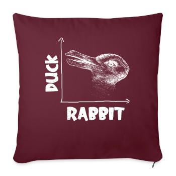 Wittgenstein lapin canard illusion - Housse de coussin décorative 45 x 45 cm - bordeaux - Devant