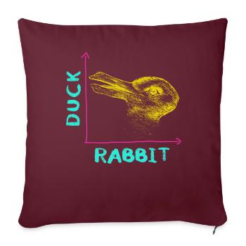 Wittgenstein lapin canard illusion - Housse de coussin décorative 45 x 45 cm - bordeaux - Devant