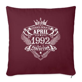 Avril 1992 anniversaire avril 1992 avril cadeau - Housse de coussin décorative 45 x 45 cm - bordeaux - Devant