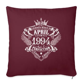 Avril 1994 anniversaire avril 1994 avril cadeau - Housse de coussin décorative 45 x 45 cm - bordeaux - Devant