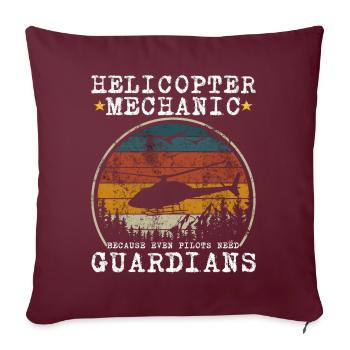 Mécanicien d’hélicoptère Guardian Pride - Housse de coussin décorative 45 x 45 cm - bordeaux - Devant
