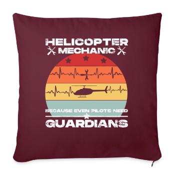 Mécanicien d’hélicoptère Guardian Pride - Housse de coussin décorative 45 x 45 cm - bordeaux - Devant