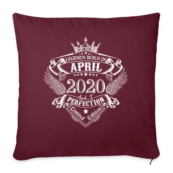 Avril 2020 anniversaire avril 2020 avril cadeau - Housse de coussin décorative 45 x 45 cm - bordeaux - Devant