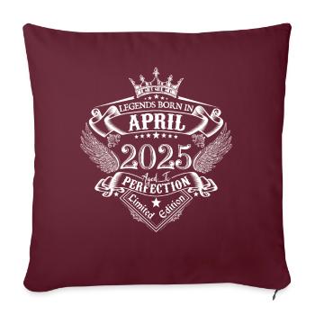 Avril 2025 anniversaire avril 2025 avril cadeau - Housse de coussin décorative 45 x 45 cm - bordeaux - Devant