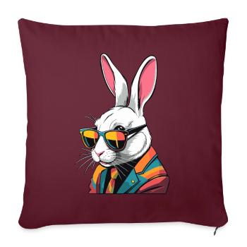 Emblématique Papa Lapin Lapin de Pâques Streetwear Papa - Housse de coussin décorative 45 x 45 cm - bordeaux - Devant