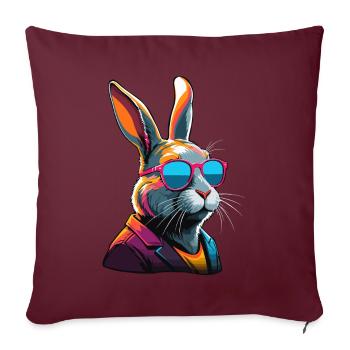 Emblématique Papa Lapin Lapin de Pâques Streetwear Papa - Housse de coussin décorative 45 x 45 cm - bordeaux - Devant