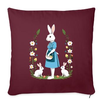 Infirmière lapin Lapin de Pâques Infirmière - Housse de coussin décorative 45 x 45 cm - bordeaux - Devant