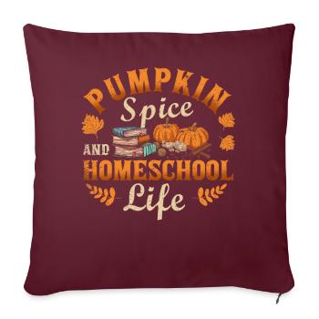 Épices à la citrouille et vie à la maison - Housse de coussin décorative 45 x 45 cm - bordeaux - Devant