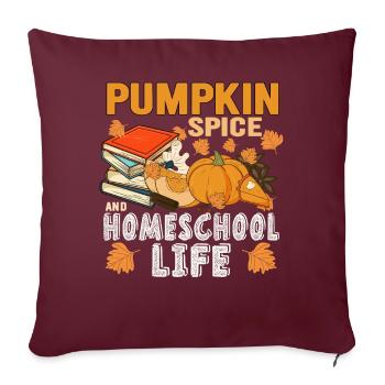 Épices à la citrouille et vie à la maison - Housse de coussin décorative 45 x 45 cm - bordeaux - Devant