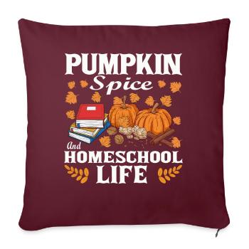 Épices à la citrouille et vie à la maison - Housse de coussin décorative 45 x 45 cm - bordeaux - Devant