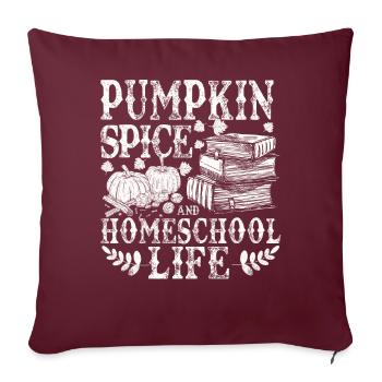 Épices à la citrouille et vie à la maison - Housse de coussin décorative 45 x 45 cm - bordeaux - Devant