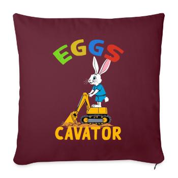 Drôle Pâques Dire Pâques Lapin Excavatrice Conducteur - Housse de coussin décorative 45 x 45 cm - bordeaux - Devant