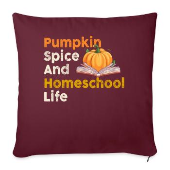 Épices à la citrouille et vie à la maison - Housse de coussin décorative 45 x 45 cm - bordeaux - Devant