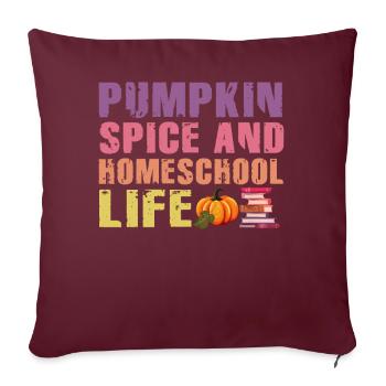 Épices à la citrouille et vie à la maison - Housse de coussin décorative 45 x 45 cm - bordeaux - Devant