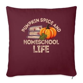 Épices à la citrouille et vie à la maison - Housse de coussin décorative 45 x 45 cm - bordeaux - Devant