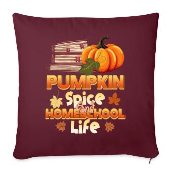 Épices à la citrouille et vie à la maison - Housse de coussin décorative 45 x 45 cm - bordeaux - Devant
