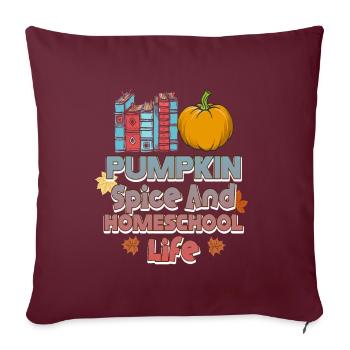 Épices à la citrouille et vie à la maison - Housse de coussin décorative 45 x 45 cm - bordeaux - Devant
