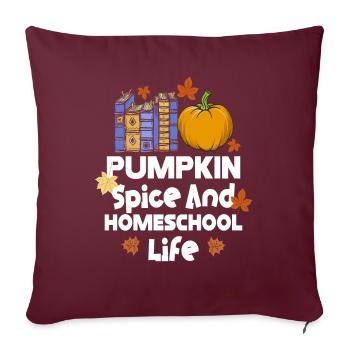 Épices à la citrouille et vie à la maison - Housse de coussin décorative 45 x 45 cm - bordeaux - Devant